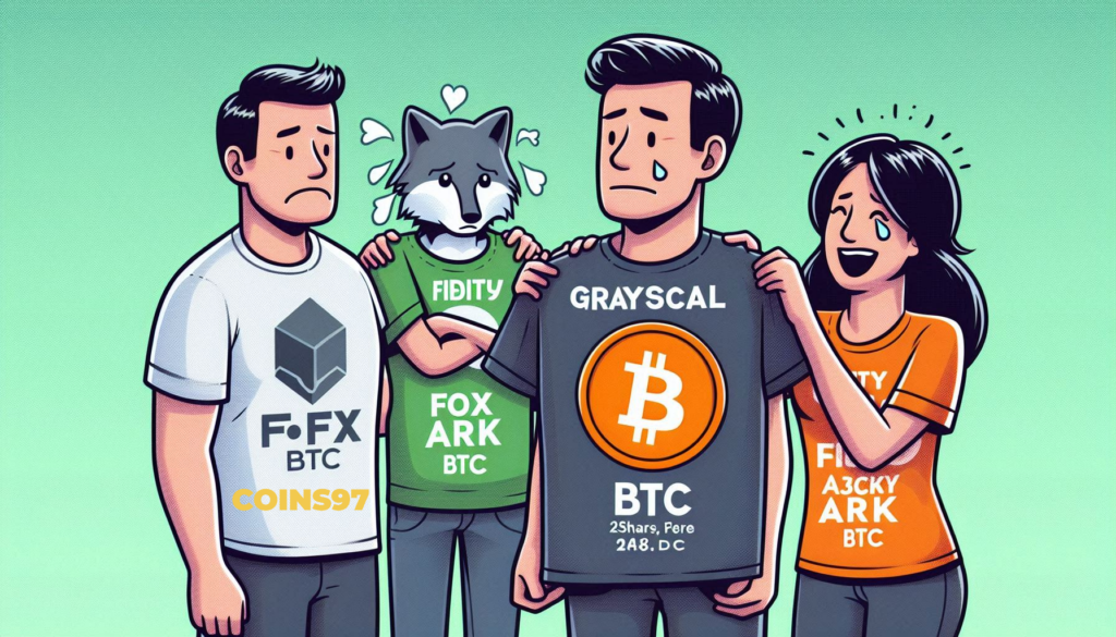 Quỹ Grayscale GBTC không có dòng tiền ra vào, trong khi Fidelity FBTC và ARK 21Shares ARKB ghi nhận dòng tiền vào đáng kể.